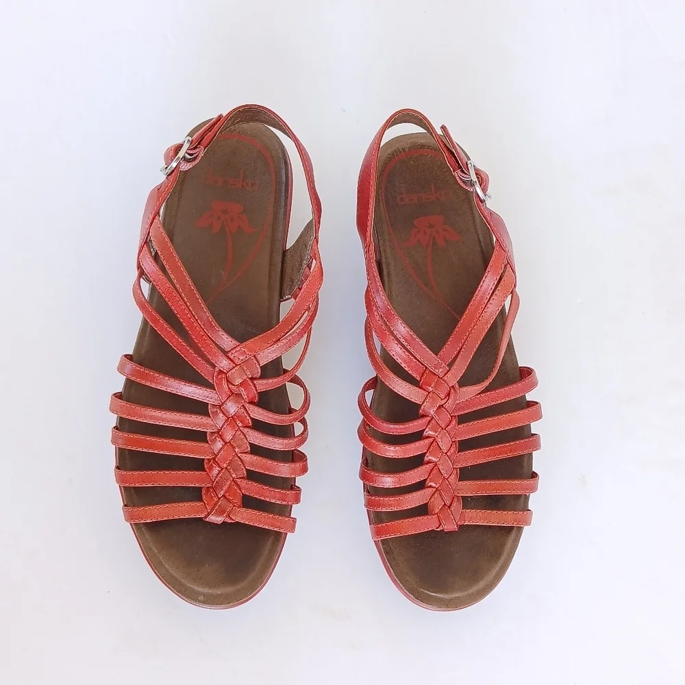 Dansko Dana Red Strappy Sandals Fisherman